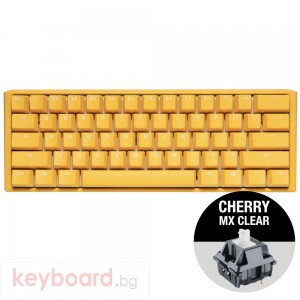 Геймърскa механична клавиатура Ducky One 3 Yellow Mini 60%, Cherry MX Clear