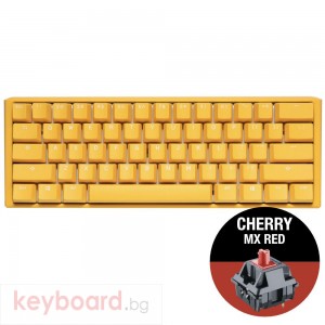 Геймърскa механична клавиатура Ducky One 3 Yellow Mini 60%, Cherry MX Red