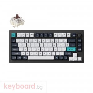 Безжична механичка клавиатура Keychron Q1 MAX Gateron Jupiter Brown Switch - Carbon Black
