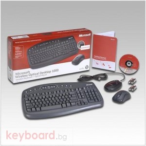 Комплект Microsoft Wireless Optical Desktop 1000, Eng-Brit layout