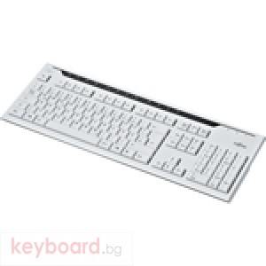 Клавиатура FUJITSU Мултимедийна KB400 бяла тънка, USB,Фуджицу