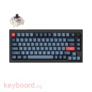 Механична клавиатура Keychron V1 MAX QMK 75% Carbon Black - Wireless