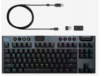 Геймърска клавиатура LOGITECH G915 TKL Tenkeyless LIGHTSPEED Wireless RGB Mechanical Gaming Keyboard - CARBON - US INTL - 2.4GHZ/BT - N/A - INTNL - TACTILE SWITCH