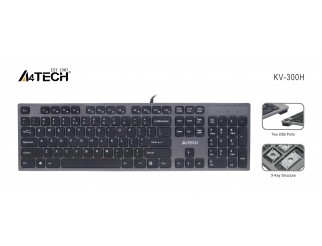 Клавиатура A4 TECH KV-300H,Клавиатура X-струк.,2 USB порт