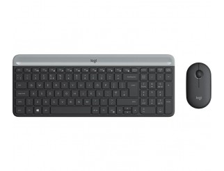 Kомплект безжични клавиатура с мишка Logitech MK470, Черна
