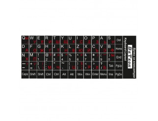 Букви за клавиатура ,Кирилица(червени) и латиница(бели), Черен фон (Keyboard)