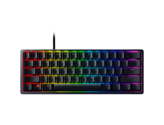 Геймърска клавиатура Huntsman V3 Pro Mini - US Layout, Gaming Keyboard, Analog Optical Switch Gen-2, 60% size, Razer Chroma™ RGB, Detachable Type C Cable, Doubleshot PBT Keycaps, 5052 Brushed Aluminum Alloy Top Case, Rapid Trigger Mode, Analog Input