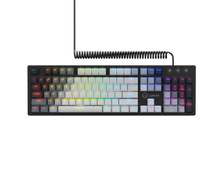 Геймърска клавиатура LORGAR Azar 514, Wired mechanical gaming keyboard, RGB backlight, 1680000 colour variations, 18 modes, keys number: 104, 50M clicks, linear dream switches, spring cable up to 3.4m, ABS plastic+metal, magnetic cover, 450*136*39mm, 1.17