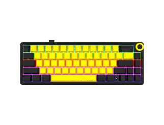 Геймърска клавиатура LORGAR KBP70MW, Wireless 65% Mechanical Gaming Keyboard Pro, Black/yellow, EN ...