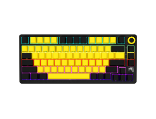 Геймърска клавиатура LORGAR KBP7075W, Wireless 75% Mechanical Gaming Keyboard Pro, Black/yellow, EN ...