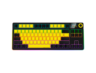 Геймърска клавиатура LORGAR KBP70TKLW, Wireless TKL Mechanical Gaming Keyboard Pro, Black/yellow, EN...
