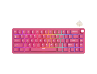 Геймърска клавиатура ROYAL KLUDGE R65 Berry Red Gaming Keyboard Cream Switch