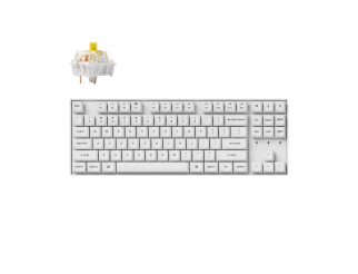 Геймърска механична клавиатура Keychron K8 Pro White QMK/VIA TKL K Pro(Hot Swappable) Banana Switch RGB Backlight Plastic Frame