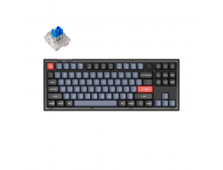 Геймърска Механична клавиатура Keychron V3 TKL Knob QMK Frosted Black Translucent, Keychron K Pro Blue Switch, RGB Backlight