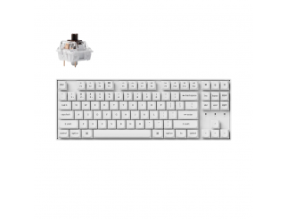 Геймърска механична клавиатура Keychron K8 Pro White QMK/VIA TKL K Pro(Hot Swappable) Brown Switch RGB Backlight Plastic Frame