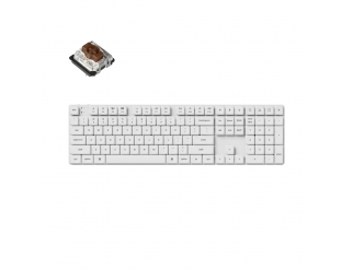 Геймърска механична клавиатура Keychron K5 Pro White QMK/VIA Full-Size Hot-Swappable Low-Profile Gateron Brown Switches RGB Backlight