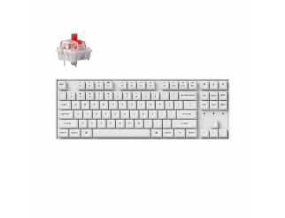 Геймърска механична клавиатура Keychron K8 Pro White QMK/VIA TKL K Pro(Hot Swappable) Red Switch RGB Backlight Plastic Frame