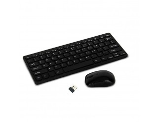 Комплект мишка и клавиатура No brand K03, Безжични, Черен 