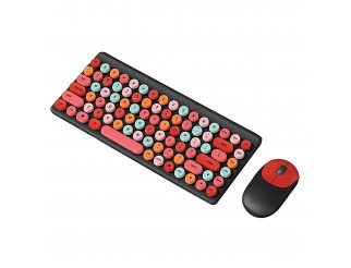 Комплект мишка и клавиатура No brand QW02, Безжични, Многоцветен 