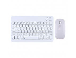 Комплект мишка и клавиатура No brand 030, Bluetooth, Бял 