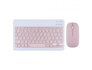 Комплект мишка и клавиатура No brand 030, Bluetooth, Розов 