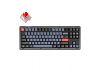 Геймърска Механична клавиатура Keychron V3 TKL Knob QMK Frosted Black Translucent, Keychron K Pro Red Switch, RGB Backlight