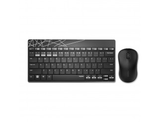 Комплект клавиатура и мишка RAPOO 8000M Multi mode, Bluetooth &2.4Ghz, Безжичен, Черен