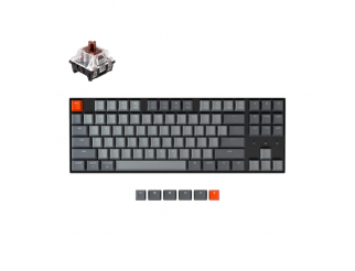 Геймърска Механична клавиатура Keychron K8 TKL, Hot-Swappable Gateron Optical Brown Switch RGB Backlight