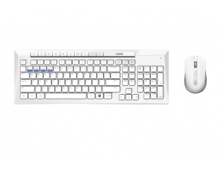 Комплект клавиатура и мишка RAPOO 8200M Multi mode, Bluetooth &2.4Ghz, Безжичен, Бял