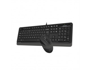 Комплект клавиатура и мишка A4TECH F1010, с кабел, USB, Сив