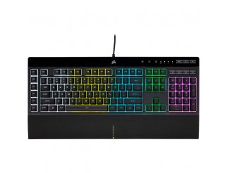 Геймърскa мембранна клавиатура Corsair K55 RGB Pro, USB