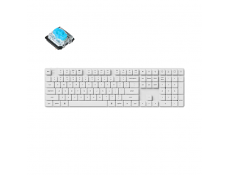 Геймърска механична клавиатура Keychron K5 Pro White QMK/VIA Full-Size Hot-Swappable Low-Profile Gateron Blue Switches RGB Backlight