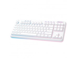 Безжична геймърска механична клавиатура Logitech G G715, TKL, Linear, RGB LED, US Layout, бяла