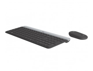 Kомплект безжични клавиатура с мишка Logitech MK470, Черна