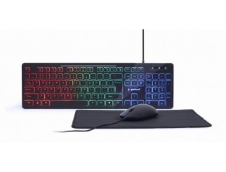Геймърски комплект GEMBIRD KBS-UML-01 3-in-1 backlight desktop set, black